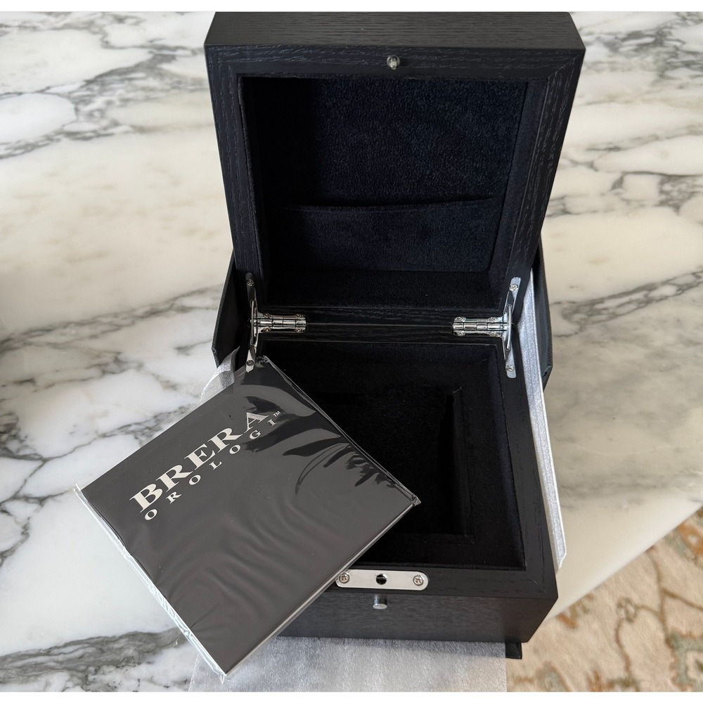 Brera Orologi Black Wooden Watch Display Box Luxury Storage Case with Cushion
